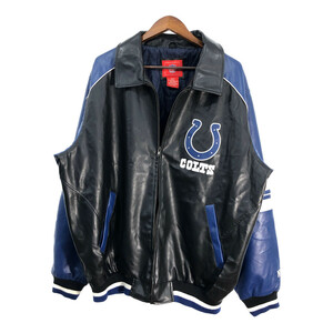 NFL NFL インディアナポリス・コルツ スタジアムジャケット ブラック (メンズ 2XL) 中古 古着 R7935 1円スタート