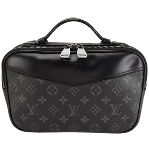 ルイヴィトン LOUIS VUITTON モノグラムエクリプス バムバッグ M42906 ハンドバッグ セカンドバッグ クラッチ ブラック グレー PVC 中古