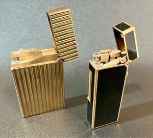 S.T Dupont デュポン dunhill ダンヒル ブランドライター 2点 まとめ 喫煙具 ゴールドカラー 現状品 デュポンライター難有り ジャンク