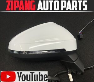 AU101 8W A4 2.0TFSI スポーツ Sライン 右 ドアミラー 電格式/ウインカー付 ◆LS9R グレイシアホワイト3P 【動画有り】○ ★即決★