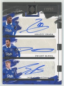 【Onana/McNeil/Branthwaite】2023-24 Panini Impeccable Triple Auto 直筆サインカード 49枚限定 Everton