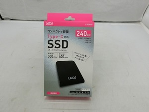【未使用】 リーダーメディアテクノ LAZOS ポータブルSSD 240GB L-S240-B