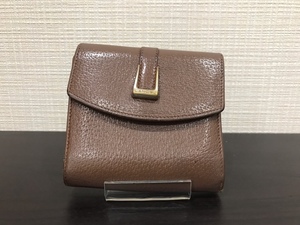 ■【YS-1】 ランセル LANCEL ■ 2つ折り 財布 がま口 小銭入れ有り ■ こげ茶系 縦10cm×横10,5cm 【東京発 手渡し可能】K■