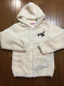 新品★ブルークロスガールズ★白★もこもこふわふわジャンバー・パーカー★LL170