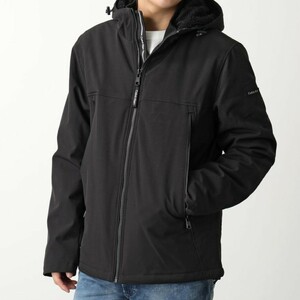 【M】Calvin Klein カルバンクライン 裏ボア中綿フードジャケット SHERPA LINED HOODED SOFT SHELL JACKET/ BLACK