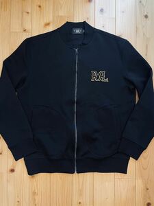 新品未使用　RRL ダブルアールエル Double RL ブランドロゴ　スタジャン Ralph Laurenブラック　黒　M ジップアップ ミリタリージャケット