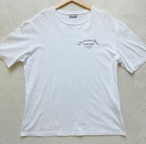 【美品・名作】 DIOR HOMME ディオールオム アトリエ メンズ 半袖 Tシャツ クリスヴァンアッシュ ホワイト トップス Sサイズ