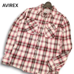 AVIREX アヴィレックス 通年 長袖 チェック★ CPO ワーク シャツ Sz.S　メンズ　C4T07552_8#C