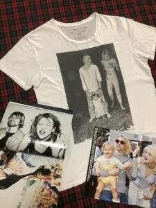 美品ユーズド■NIRVANA ニルバーナ■Kurt Cobainカートコバーン& Courtney Love コートニー・ラブ Tシャツ■チャールズ・ピーターソン撮影