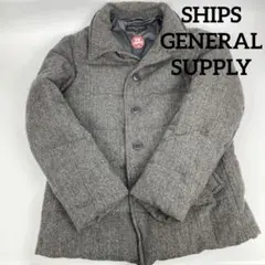 【美品】SHIPSGENERALSUPPLY ダウンジャケット　ツイード　グレー