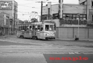 広島電鉄850形852(⇒350形352) 昭和40年 土橋 KG判