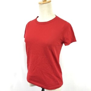 美品☆TOMORROWLAND COLLECTION☆ウール100%/薄手/半袖セーター【レディースS-M程度/赤/red】カットソー/Tシャツ/Tops/Shirts◇cBH823