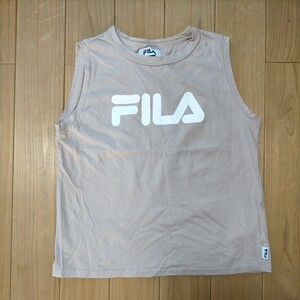 FILA フィラ タンクトップ ノースリーブTシャツ レディースF（身幅44） ライトピンク系 ランニング タウンユース 綿100% 送料無料 