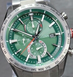 新品 CITIZEN ATTESA ACT Line アクトライン シチズン アテッサ AT8181-63W エコドライブ ソーラー電波 腕時計 グリーン チタン