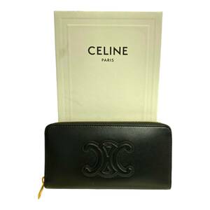 【中古品】CELINE セリーヌ ジップウォレット 長財布 ブラック レディース財布 箱あり L72943RK