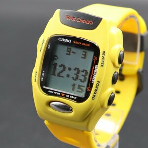 電池新品 CASIO WRIST CAMERA カシオ リストカメラ WQV-2 クォーツ カメラ付デジタルウォッチ 撮影できます イエロー 純正ベルトメンズ