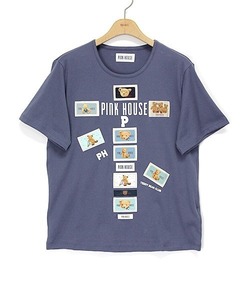 「PINK HOUSE」 半袖カットソー MEDIUM ブルーパープル レディース