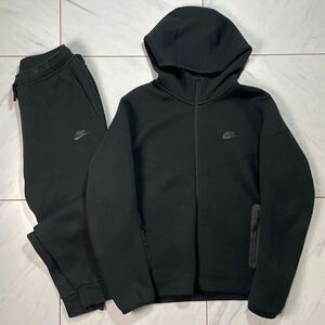 美品 NIKE TECH FLEECE テックフリース セットアップ パーカーXXL フーディー スウェット イージーパンツXL ジャージ ブラック 黒 ナイキ