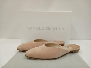 MANOLO BLHNIK マノロブラニク TAZA スエード フラット ミュール 保存袋 箱あり 36.5(約23cm) ピンクベージュ 通年