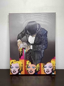 DEATH NYC 額付き 世界限定100枚 アーバン・アート Urban Art マリリン・モンロー Marilyn Monroe 布 現代アート