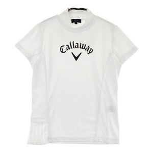 CALLAWAY キャロウェイ 2024年モデル ハイネック 半袖Tシャツ 裾プリーツ ホワイト系 M [240101295820] ゴルフウェア レディース