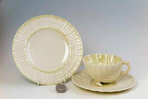  　 Belleek　　= Old カップ&ソーサー&プレート ＝ Cream　=　シェルタイプ　(1級品)　貴重品　AA　