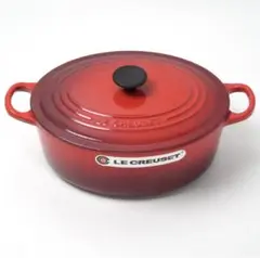 【美品】LE CREUSET　ココット オーバル　チェリーレッド　25cm