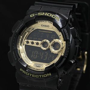 1円 箱付 稼働 カシオ G-SHOCK GD-100GB QZ デジタル文字盤 ラウンド ラバーベルト メンズ腕時計 DOI 0000100 6NBG2