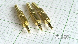 管理番号＝4L036　自作ケーブル用　φ3.5mm　ステレオミニプラグ　#1155　　3個セット　