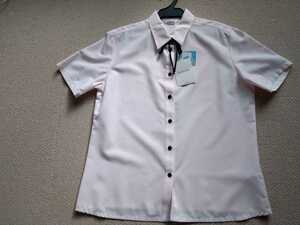 ●17号　棒タイリボン付き　半袖　シャツ　ブラウス　ピンク　新品　制服　事務服　ＯＬ （株）チクマ　大きいサイズ