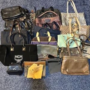 1円 ブランドバッグ ハイブランド含む バッグ ポーチ 19点セット まとめ 大量 MCM セリーヌ ロエベ ゲラルディーニ キタムラほか多数