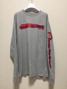 USA古着 NIKE ナイキ ロンT 長袖Tシャツ JAYHAWKS ジェイホークス 袖プリ グレー L