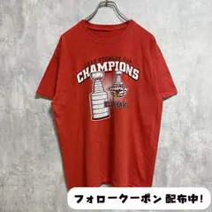 古着 used　半袖プリントTシャツ　赤　レッド　スタンレーカップ　アイスホッケー　シカゴブラックホークス　スポーツ