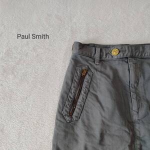 Paul Smith ポール スミス タイト スカート ボトムス 無地 ひざ/ミディ丈 ジップポケット カジュアル チャコールグレー サイズ38 SJJ146