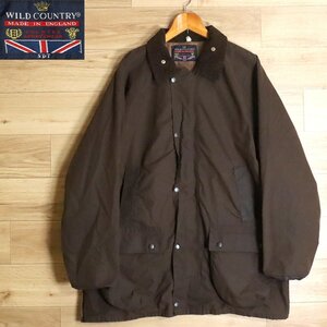 @2R/O9.26-4　イングランド製　WILD COUNTRY　オイルドジャケット　ワックスジャケット　襟コーデュロイ　XXL　ブラウン　ユーロ古着