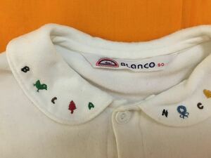 Blanco ブランコ 子供服　90cm　キッズ　白シャツ　白ブラウス　長袖シャツ