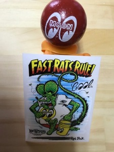 RatFink x MOON Fast Rat Rule Sticker 　検索用→ムーンアイズ　MOONEYES　ラット フィンク　アイボール