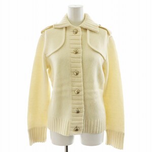 バーバリー ロンドン BURBERRY LONDON ニットジャケット ウール 2 M 白 ホワイト /AN24 レディース