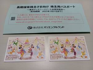 東京ディズニーリゾート2枚 株主優待券　2025年1月31日まで　普通郵便のみ送料無料