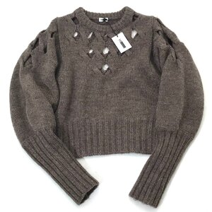 22AW【タグ付・新品・定価39,600円】H BEAUTY&YOUTH WOOL CABLE HOLE CREW NECK PULLOVER フリー 1613-199-3507 ビューティー&ユース