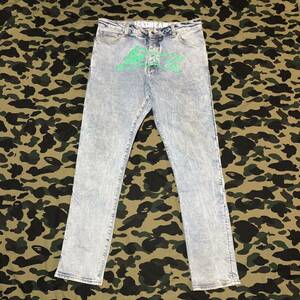 running dog denim pants jeans front dog BBC ICECREAM billionaire boys club デニム ジーンズ green