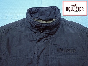 レア!美品! ホリスター HOLLISTER 中綿ブルゾン/ジャンパー/ミリタリージャケット 濃紺 L ヴィンテージ加工/ハワイ正規店購入!(検:アバクロ