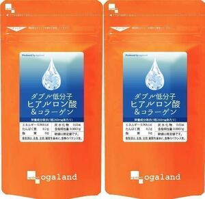 ダブル低分子　ヒアルロン酸＆コラーゲン　約６ヶ月分（180カプセル×2袋)　　オーガランド　　送料無