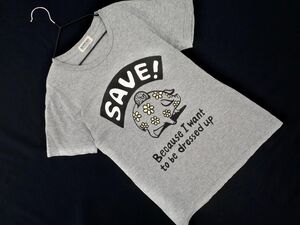 ネコポスOK ビームスボーイ プリント Tシャツ グレー ■◆ ☆ efa4 レディース