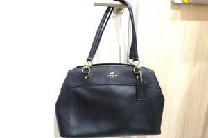 1円～ COACH コーチ トートバッグ レザー かばん F25926 ラージ ブルック キャリーオール ブラック 黒系 ブランド ロゴ