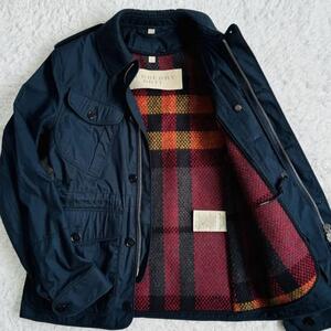 美品 現行 BURBERRY BRIT バーバリーブリット ギガチェック ウール ライナー ミリタリージャケット ブルゾン S