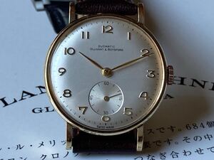 DUOMATIC OLLIVANT&BOTSFORD 手巻時計 AS cal1690/92 21JEWELS オーバーホール済 デニソンケース 9K 375 1964年 猫足ラグ SWISS MADE