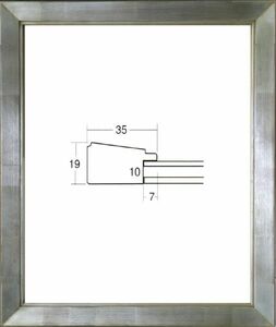 デッサン用額縁 木製フレーム アクリル仕様 7514 ＭＯ判サイズ シルバー 銀