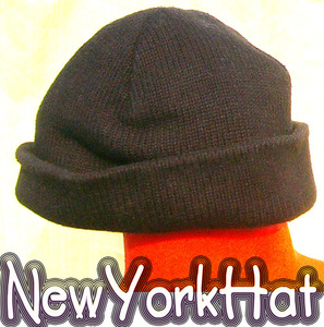 即決■NEW YORK HAT■やる気元気ブラックcap■■古着