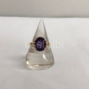 【リング】指輪　K18　天然アメシスト　Am約2.5ct　イエローゴールド　SY01-HG6